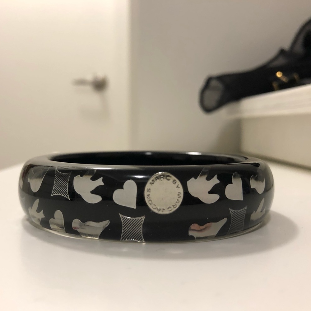Marc by Marc Jacobs Black and Silver Bangle